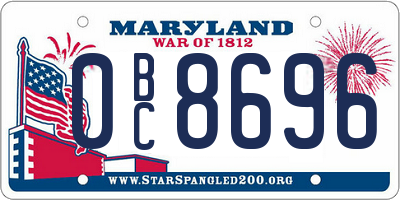 MD license plate 0BC8696