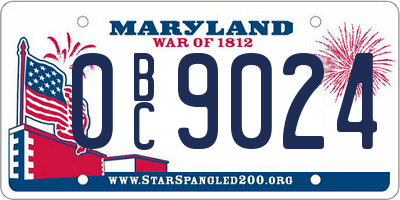 MD license plate 0BC9024