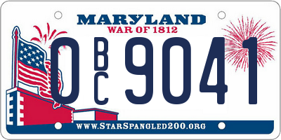 MD license plate 0BC9041