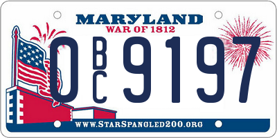MD license plate 0BC9197