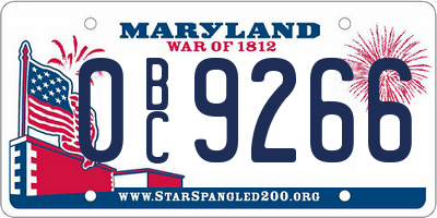 MD license plate 0BC9266
