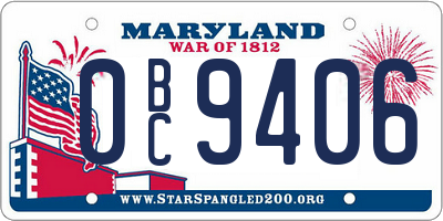 MD license plate 0BC9406