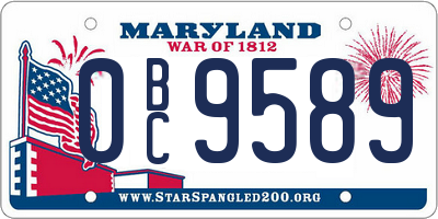 MD license plate 0BC9589