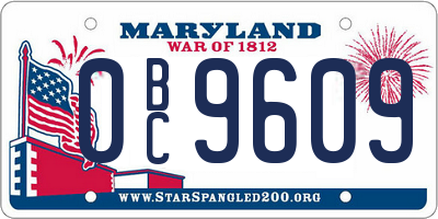 MD license plate 0BC9609