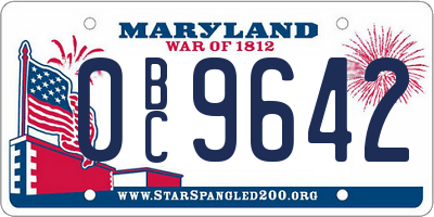 MD license plate 0BC9642