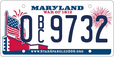 MD license plate 0BC9732