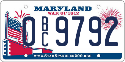MD license plate 0BC9792