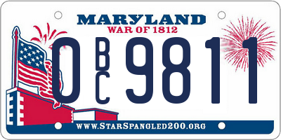 MD license plate 0BC9811