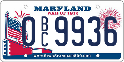 MD license plate 0BC9936