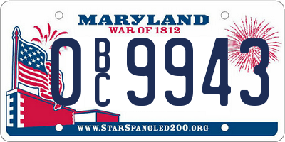 MD license plate 0BC9943
