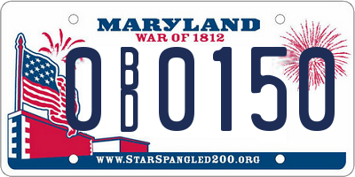 MD license plate 0BD0150