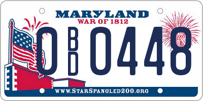 MD license plate 0BD0448