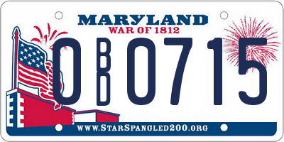 MD license plate 0BD0715