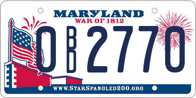 MD license plate 0BD2770