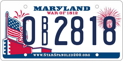 MD license plate 0BD2818