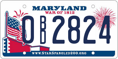 MD license plate 0BD2824