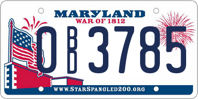 MD license plate 0BD3785