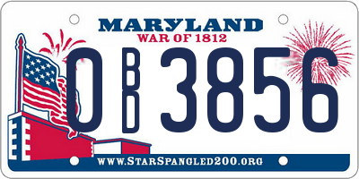 MD license plate 0BD3856