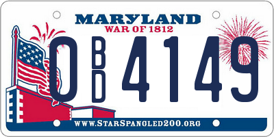 MD license plate 0BD4149