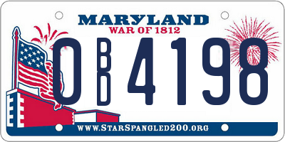 MD license plate 0BD4198