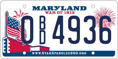 MD license plate 0BD4936