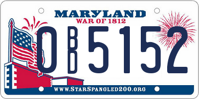 MD license plate 0BD5152