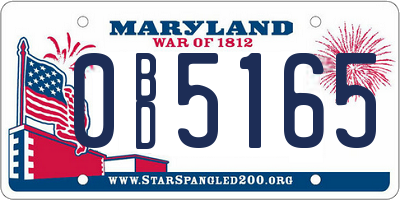 MD license plate 0BD5165