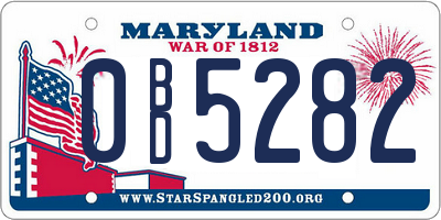 MD license plate 0BD5282