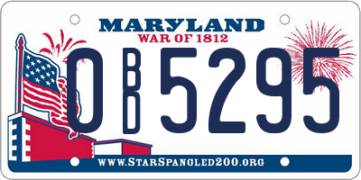 MD license plate 0BD5295