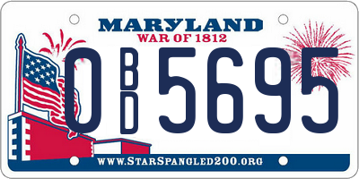 MD license plate 0BD5695