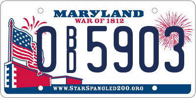 MD license plate 0BD5903