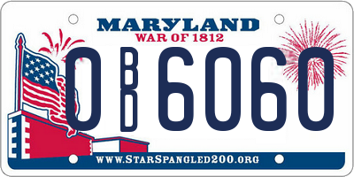 MD license plate 0BD6060