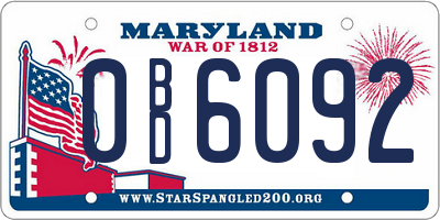 MD license plate 0BD6092