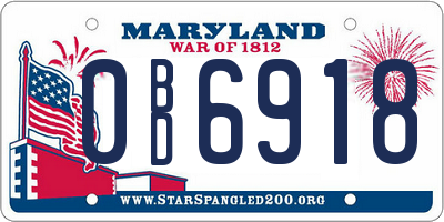 MD license plate 0BD6918