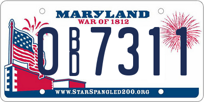 MD license plate 0BD7311