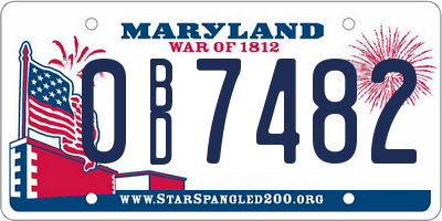 MD license plate 0BD7482
