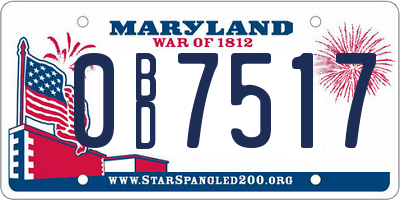 MD license plate 0BD7517