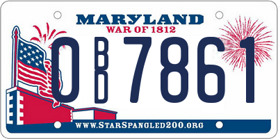 MD license plate 0BD7861