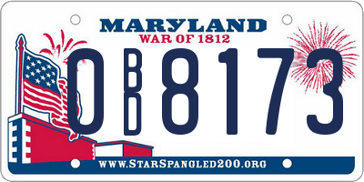 MD license plate 0BD8173
