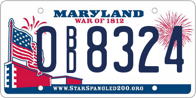 MD license plate 0BD8324