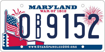 MD license plate 0BD9152