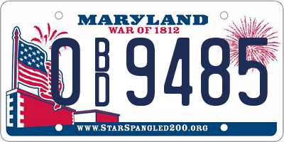 MD license plate 0BD9485