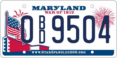 MD license plate 0BD9504
