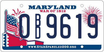 MD license plate 0BD9619