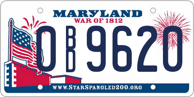 MD license plate 0BD9620