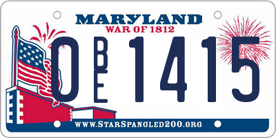 MD license plate 0BE1415