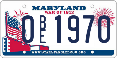 MD license plate 0BE1970