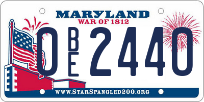 MD license plate 0BE2440