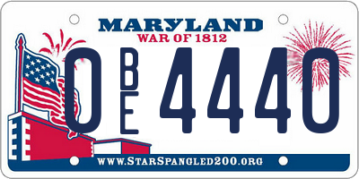 MD license plate 0BE4440
