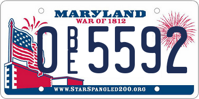 MD license plate 0BE5592